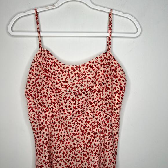 Realisation Par Red Floral The Amelia Midi Dress Size Large - Picture 9 of 10